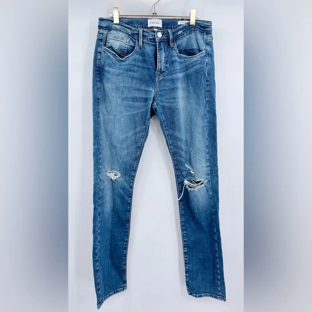 FRAME L’Homme Slim Degradable Jeans Agecroft Destruct